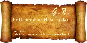 Gritzmacher Nikoletta névjegykártya